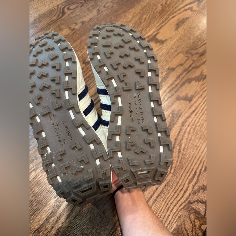 Adidas Retropy Gray Sneakers with Navy Stripes and Red Accent - Picture 4 of 4